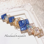 ロング　ナチュラルブルーパールバレッタ