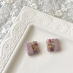 𝕜𝕦*𝕞𝕠𝕞𝕠𖦥⚘𖡡ꫛᥱꪝ コリンスピンク カラー フェミニン フラワー レジン ピアス 