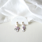 maru #9 革ピアス/イヤリング (color :ネイビーレッドとシャンパン)