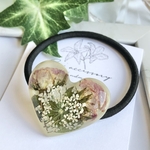 【今だけ送料無料】.*･ﾟ押し花×薔薇×イエロー レジン ヘアゴム.ﾟ･*.