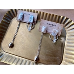 ケシパールasymmetry ／ シルバー大ぶり イヤリング ピアス 淡水パール 着画