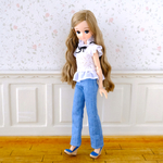 リカちゃん服＊ワイドデニム（淡）＊ブライス