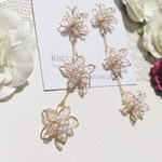 レジン　ワイヤーフラワーのロングピアス