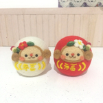 【kinbaku様オーダー品】紅白セット☆福招き☆さるダルマ