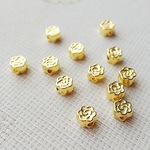 タイニーフラワー〜ゴールド〜　メタルビーズ　4.5mm 12個　