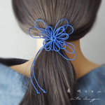 ヘアゴム「囁、明ラカニ」（薄青）