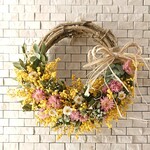 ミモザと花かんざしのハーフリース(24cm)