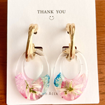追加パーツ: 存在感あるお花畑のフープピアス pink and sky blue 