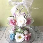 再販🍀アフタヌーンティー2段アレンジメント🌸プリザーブドフラワー アレンジメント🌼ウェルカムスペース🌸ウェディングブーケ　ご両親贈呈品　お祝い