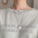 天然石 ハート 水晶 ロングネックレス【2way heart crystal necklace﻿】 スネークチェーンネックレス
