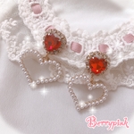 Berrypink♡量産型ジュエリーとハートパールのイヤリング♡レッド