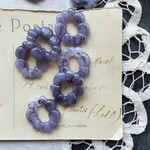 【2粒】24×21mm/pukupuku/スモーキーブルーマーブル/フラットオーバルパーツ