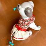 アイボ  服㉖〜赤い花柄トップス