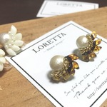 褐色の羽Sサイズ・ノンホール樹脂ピアス（イヤリング）