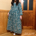 SALE ロザリオフラワーのギャザーワンピース