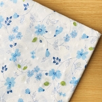 50*50【コットン刺繍】Spiral Flower -水彩花-／ブルー《 生地 コットン 綿 花柄 花 花束 フラワー 水彩 刺繍 レース マスク 青 COTTONCANDY 刺繍レース 薄手 》