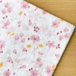 50*50【コットン刺繍】Spiral Flower -水彩花-／ピンク《 生地 コットン 綿 花柄 花 花束 フラワー 水彩 刺繍 レース マスク COTTONCANDY 刺繍レース 薄手 》