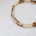 brown×beige 大人ビーズネックレス