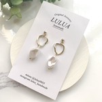 【再販！！】⁑ 歪みフープ　× 淡水パール　⁑ ピアス　イヤリング　金属アレルギー対応　結婚式　お呼ばれ　春　夏　華奢　上品　大人可愛い　カジュアル　ゴールド　クリア