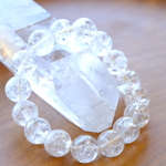 💎 厄除け、開運の石💎クラック水晶　パワーストーンブレスレット