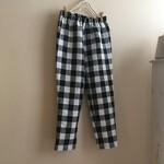 ベルギーLibeco社チェックリネンで作ったテーパードパンツ