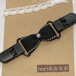 リボン型マルチクリップ  黒ステッチ