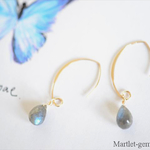 14kgf*モルフォ蝶 ラブラドライト(大きめ) ピアス