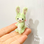 ミニチュア モールアート うさぎ リーフグリーン モールベア オビツ11 テディベア ** Tamubear