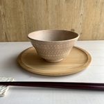 茶碗　点々　ベージュ