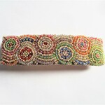 （Aさまオーダー）特小ビーズのモザイク模様刺繍バレッタ（丸形）
