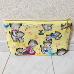 レアなUSA  子猫ちゃんレトロ柄ポーチ