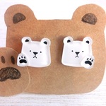 シロクマさんと肉球ピアス（イヤリング）
