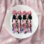 量産型 うさぎ リボン ヘアクリップ ♡ ぴんく ピンク ギンガムチェック ロリータ ロリィタ 量産型 地雷 ウサギ 兎 推し 病みかわいい ゴスロリ ヘアピン ヘアゴム くすみピンク