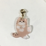 〈再販3〉マスク・ファスナーチャーム　ふんわりcollar ハート猫ちゃん