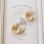 ウッドフープピアス　チタンピアス