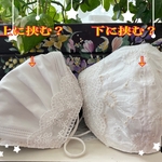 カバーマスク　2ウェイ　夏用新作❤️小池都知事と色違いマスク❤️不識布マスクカバー　マスクカバー　立体　パールカラー　白❤️結婚式　母の日に