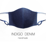 NEW !【 UNISEX INDIGO DENIM MASK 】■ ユニセックス ■ インディゴ ■ 藍染 ■ シャンブレー ■ デニム ■ 紐付き ■ サイズ調節 ■ マスク ■ 男性 女性 子供