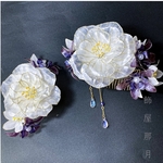 【白椿花】椿のディップアート髪飾り