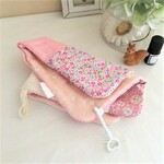 Liberty patch*大人乙女のちょっと大きめ8重ガーゼタオルハンカチ*リバティフラワー*プチローズ*小花系*ピンク