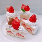 いちごショートケーキのメモスタンド　プレゼントケース付き☆フェイクスイーツ☆フェイクケーキ☆いちご☆メモスタンド☆いちご