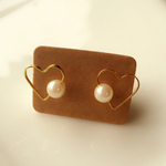 ♡ハート×クリームホワイトパール ピアス♡