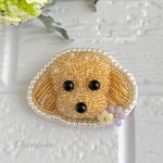 ビーズ刺繍♡トイプードルのブローチ