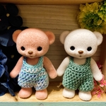 ハニーベア 服 2点セット 青ミックス×緑