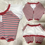 🍉肘あてわんこ服 撥水メッシュ＜首48＞ボーダー柄　現品限り
