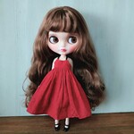 再出品213.※赤のキャミソールドレス※ブライスアウトフィット※1/6ドール服