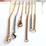 幅2mm 細め ネックレスチェーン あずきリング ステンレス チェーンのみ ゴールド シルバー