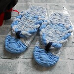 24cm(23~24.5cm)布草履、布ぞうり、スリッパ、水色チェック