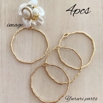【SALE】【♡×100】ラウンド*カン付*変形 フープパーツ 4個