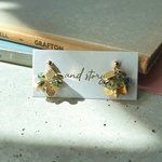 TUBU green stripe   ピアス/イヤリング