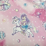 50×50 ユニコーンと人魚柄 お弁当ハンカチ お弁当包み ランチクロス 大きめ 女の子 ピンク 夢かわいい 大判ハンカチ 小風呂敷 綿風呂敷